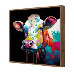 CMY Cow 7 CMY Cow -WALL ART DESGIN SALE cmy cow canvas natural floating frame 37x37cm 524659