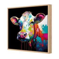 CMY Cow 6 CMY Cow -WALL ART DESGIN SALE cmy cow canvas oak floating frame 37x37cm 313142