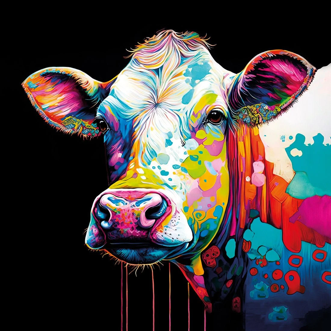 CMY Cow CMY Cow -WALL ART DESGIN SALE cmy cow canvas stretched canvas 37x37cm 450029