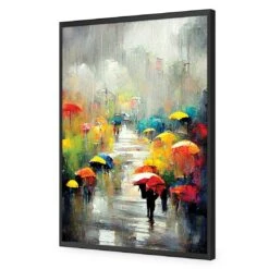 Colour Rain -WALL ART DESGIN SALE colour rain acrylic glass no border black frame 45x30cm 653517