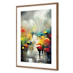 Colour Rain -WALL ART DESGIN SALE colour rain acrylic glass with border natural frame 45x30cm 858741