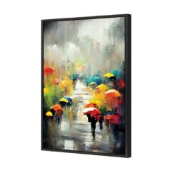 Colour Rain -WALL ART DESGIN SALE colour rain canvas black floating frame 45x30cm 276447