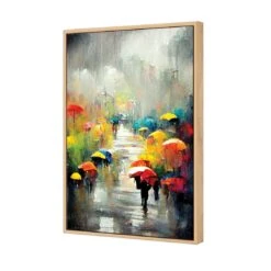 Colour Rain -WALL ART DESGIN SALE colour rain canvas oak floating frame 45x30cm 491867