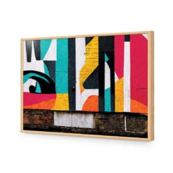 Coloured Brick -WALL ART DESGIN SALE coloured brick acrylic glass no border oak frame 45x30cm 839062