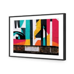 Coloured Brick -WALL ART DESGIN SALE coloured brick acrylic glass with border black frame 45x30cm 519673