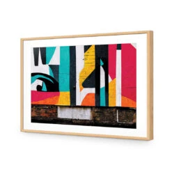 Coloured Brick -WALL ART DESGIN SALE coloured brick acrylic glass with border oak frame 45x30cm 532862