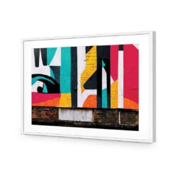 Coloured Brick -WALL ART DESGIN SALE coloured brick acrylic glass with border white frame 45x30cm 111370