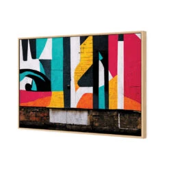 Coloured Brick -WALL ART DESGIN SALE coloured brick canvas oak floating frame 45x30cm 571057