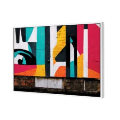 Coloured Brick -WALL ART DESGIN SALE coloured brick canvas white floating frame 45x30cm 269332