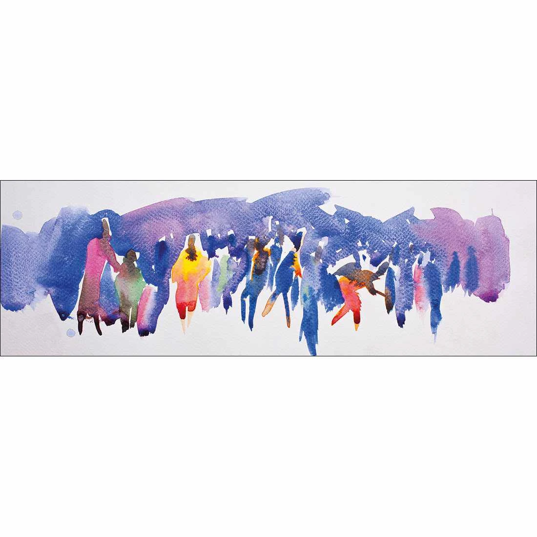 Community Abstract Watercolour Canvas Art Community Abstract Watercolour Canvas Art -WALL ART DESGIN SALE community abstract watercolour canvas art 60x20cm no frame 610917