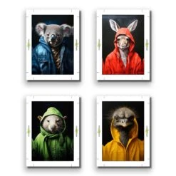 Cool Aussie Animals - Art Set Of Four 12 Cool Aussie Animals - Art Set Of Four -WALL ART DESGIN SALE cool aussie animals art set of four canvas rolled canvas 45x30cm 863089