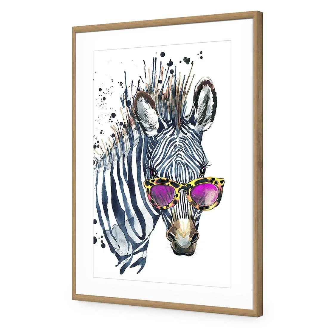Cool Zebra Acrylic Print Art Cool Zebra Acrylic Print Art -WALL ART DESGIN SALE cool zebra acrylic glass art with border oak frame 45x30cm 411796