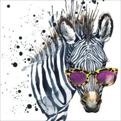 Cool Zebra, Square Canvas Art