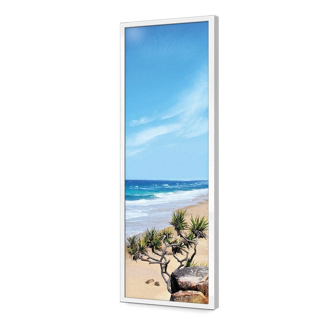Coolum Beach, tall Coolum Beach, Tall -WALL ART DESGIN SALE coolum beach tall acrylic glass no border white frame 90x30cm 259012