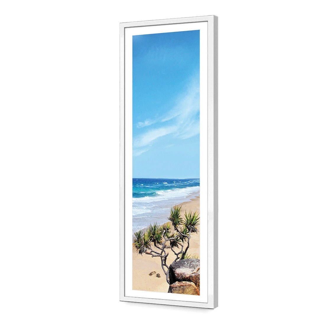 Coolum Beach, tall Coolum Beach, Tall -WALL ART DESGIN SALE coolum beach tall acrylic glass with border white frame 90x30cm 462609