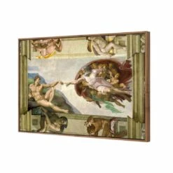 Creation Of Adam By Michelangelo Canvas Art 6 Creation Of Adam By Michelangelo Canvas Art -WALL ART DESGIN SALE creation of adam by michelangelo canvas art 45x30cm natural frame 813449