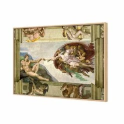 Creation Of Adam By Michelangelo Canvas Art 7 Creation Of Adam By Michelangelo Canvas Art -WALL ART DESGIN SALE creation of adam by michelangelo canvas art 45x30cm oak frame 742386