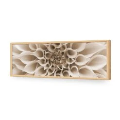 Dahlia Delight, Sepia (Long) -WALL ART DESGIN SALE dahlia delight sepia long acrylic glass no border oak frame 90x30cm 370769