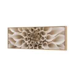 Dahlia Delight, Sepia (Long) -WALL ART DESGIN SALE dahlia delight sepia long canvas oak floating frame 60x20cm 784611