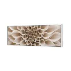 Dahlia Delight, Sepia (Long) -WALL ART DESGIN SALE dahlia delight sepia long canvas white floating frame 60x20cm 654557
