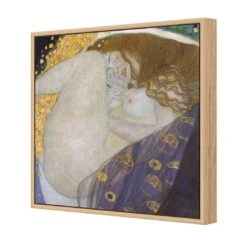 Danae By Gustav Klimt -WALL ART DESGIN SALE danae by gustav klimt canvas oak floating frame 37x37cm 226597