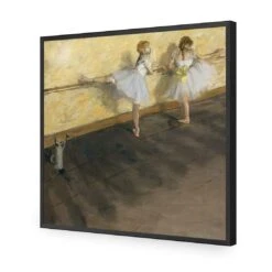 Dancers Practicing At The Barre By Edgar Degas -WALL ART DESGIN SALE dancers practicing at the barre by edgar degas acrylic glass no border black frame 37x37cm 413715