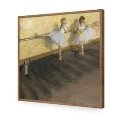 Dancers Practicing At The Barre By Edgar Degas -WALL ART DESGIN SALE dancers practicing at the barre by edgar degas acrylic glass no border natural frame 37x37cm 421171