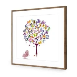 Day Dream Tree, Square Acrylic Print Art -WALL ART DESGIN SALE day dream tree square acrylic glass art with border natural frame 37x37cm 456243