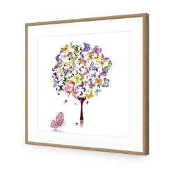 Day Dream Tree, Square Acrylic Print Art -WALL ART DESGIN SALE day dream tree square acrylic glass art with border oak frame 37x37cm 490345