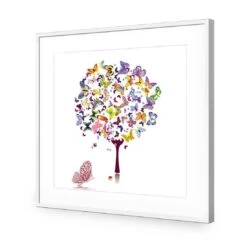 Day Dream Tree, Square Acrylic Print Art -WALL ART DESGIN SALE day dream tree square acrylic glass art with border white frame 37x37cm 741705