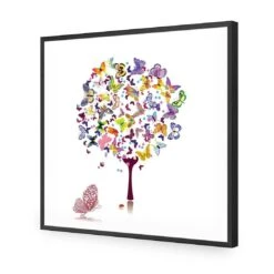 Day Dream Tree, Square Acrylic Print Art -WALL ART DESGIN SALE day dream tree square acrylic glass art without border black frame 37x37cm 233549