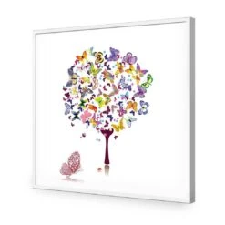 Day Dream Tree, Square Acrylic Print Art -WALL ART DESGIN SALE day dream tree square acrylic glass art without border white frame 37x37cm 434605