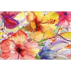 Day Lily And Irises Canvas Art