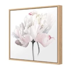 Delicate Bloom On White (Square) -WALL ART DESGIN SALE delicate bloom on white square canvas oak floating frame 37x37cm 598487