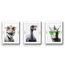 Dino Portrait Trio Art Set -WALL ART DESGIN SALE dino portrait trio art set canvas rolled canvas 45x30cm 905427