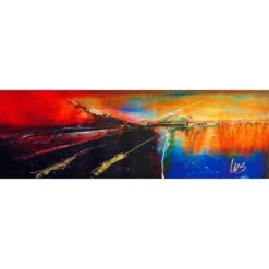 Eagle (Long) With Enhanced Gold And Gold Leaf Canvas Art