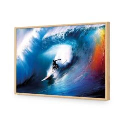 Electric Wave -WALL ART DESGIN SALE electric wave acrylic glass no border oak frame 45x30cm 432659