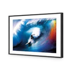 Electric Wave -WALL ART DESGIN SALE electric wave acrylic glass with border black frame 45x30cm 837176