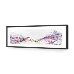 Electricity On Black, Inverted, Long Acrylic Print Art -WALL ART DESGIN SALE electricity on black inverted long acrylic glass art with border black frame 60x20cm 258102