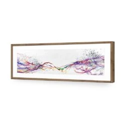 Electricity On Black, Inverted, Long Acrylic Print Art -WALL ART DESGIN SALE electricity on black inverted long acrylic glass art with border natural frame 60x20cm 766861