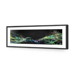 Electricity On Black, Long Acrylic Print Art -WALL ART DESGIN SALE electricity on black long acrylic glass art with border black frame 60x20cm 342539