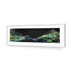 Electricity On Black, Long Acrylic Print Art -WALL ART DESGIN SALE electricity on black long acrylic glass art with border white frame 60x20cm 214699