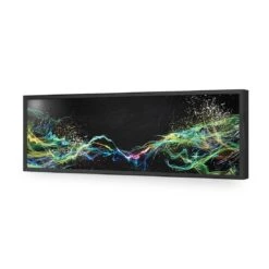 Electricity On Black, Long Acrylic Print Art -WALL ART DESGIN SALE electricity on black long acrylic glass art without border black frame 60x20cm 662070