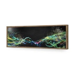 Electricity On Black, Long Acrylic Print Art -WALL ART DESGIN SALE electricity on black long acrylic glass art without border natural frame 60x20cm 587578