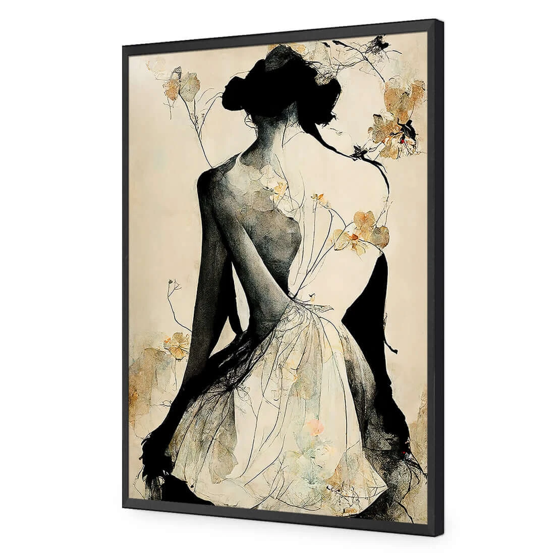 Elegant Back Elegant Back -WALL ART DESGIN SALE elegant back acrylic glass no border black frame 45x30cm 210211