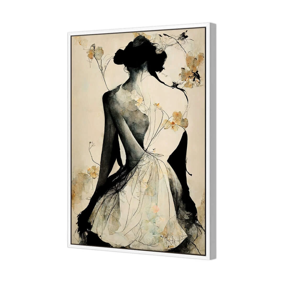 Elegant Back Elegant Back -WALL ART DESGIN SALE elegant back canvas white floating frame 45x30cm 980596