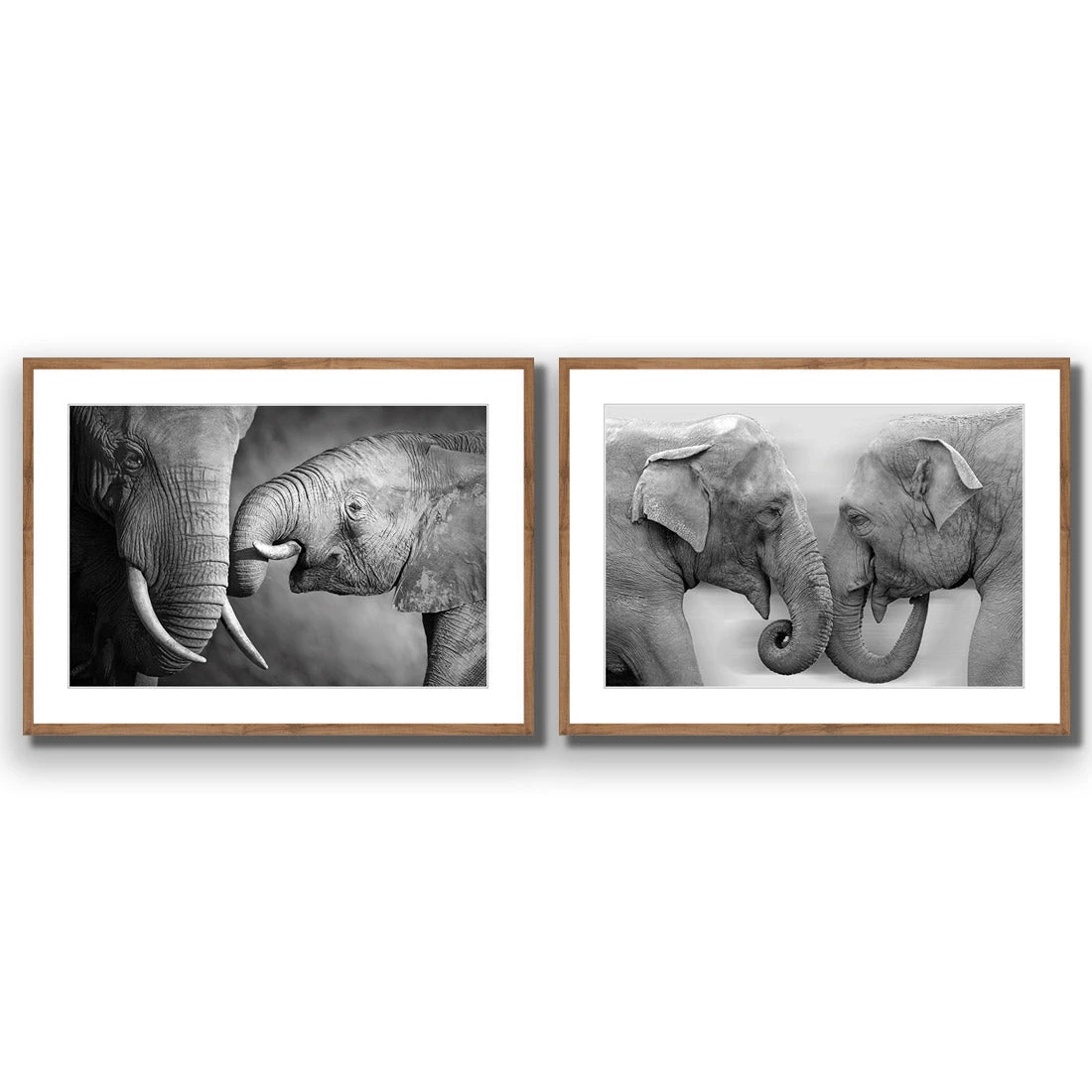 Elephant Family Perfect Pair Elephant Family Perfect Pair -WALL ART DESGIN SALE elephant family perfect pair acrylic glass with border natural frame 45x30cm 186672