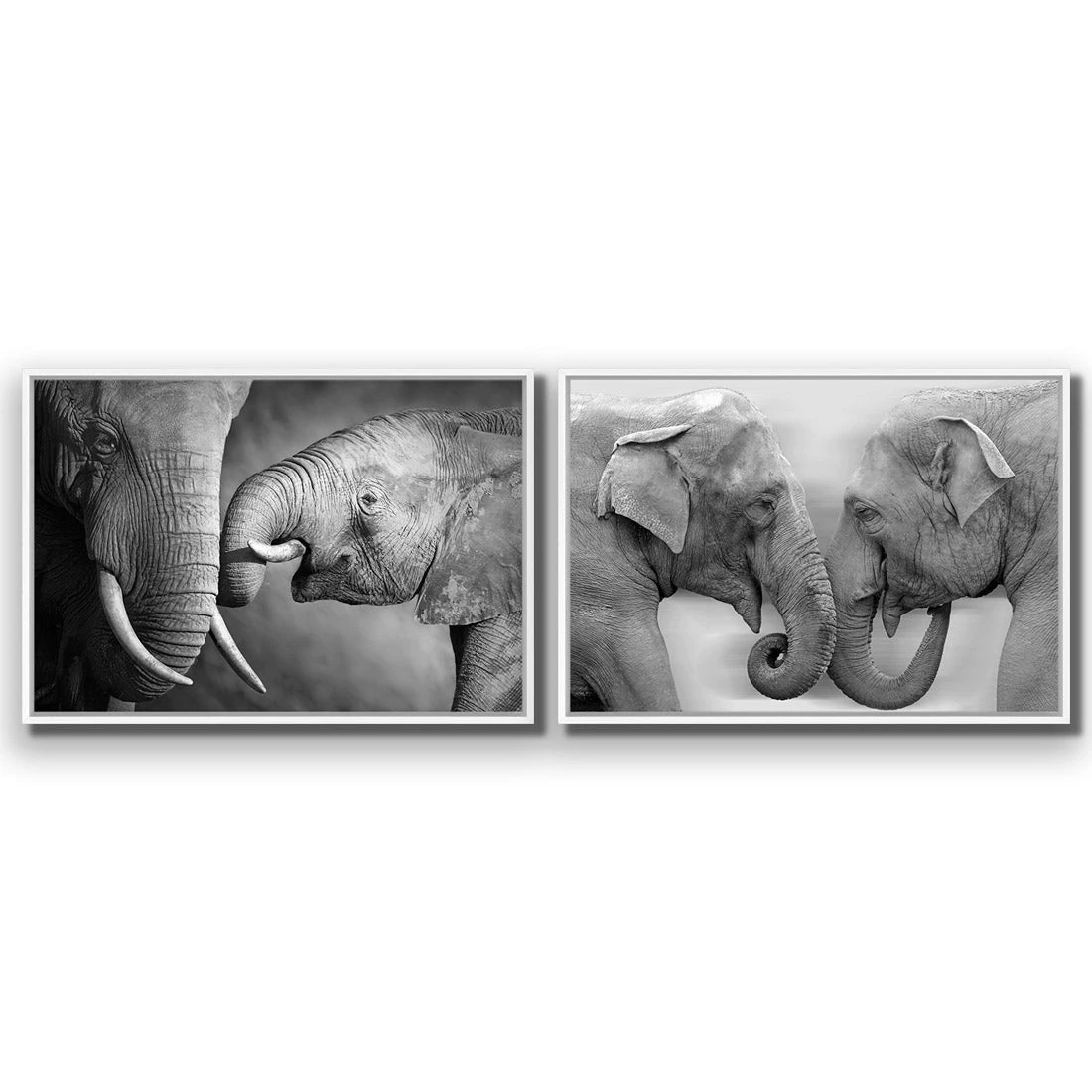 Elephant Family Perfect Pair Elephant Family Perfect Pair -WALL ART DESGIN SALE elephant family perfect pair canvas white floating frame 45x30cm 790645