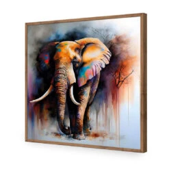 Elephant Runway II -WALL ART DESGIN SALE elephant runway ii acrylic glass no border natural frame 37x37cm 384386