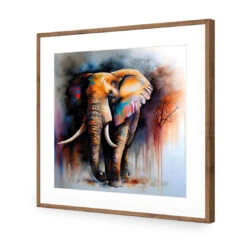 Elephant Runway II -WALL ART DESGIN SALE elephant runway ii acrylic glass with border natural frame 37x37cm 509003